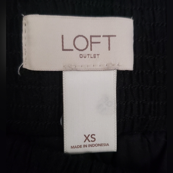 Loft Outlet Black Eyelet A-Line Tassel Hem Smock Waist Skirt - Picture 7 of 8